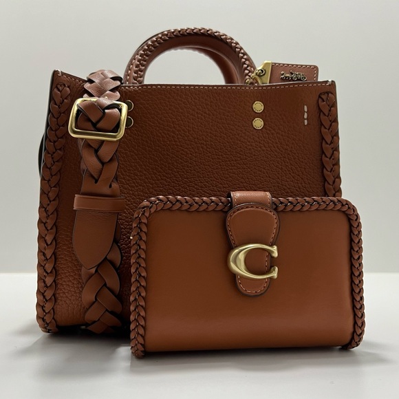 1941 Coach Rogue 20 With Braids In Burnish Amber & Matching Wallet - Picture 1 of 13